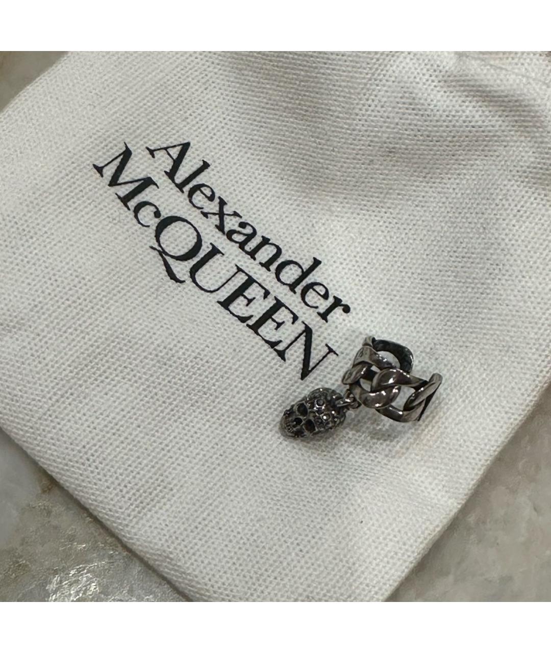 ALEXANDER MCQUEEN Черные серебряные серьги, фото 4