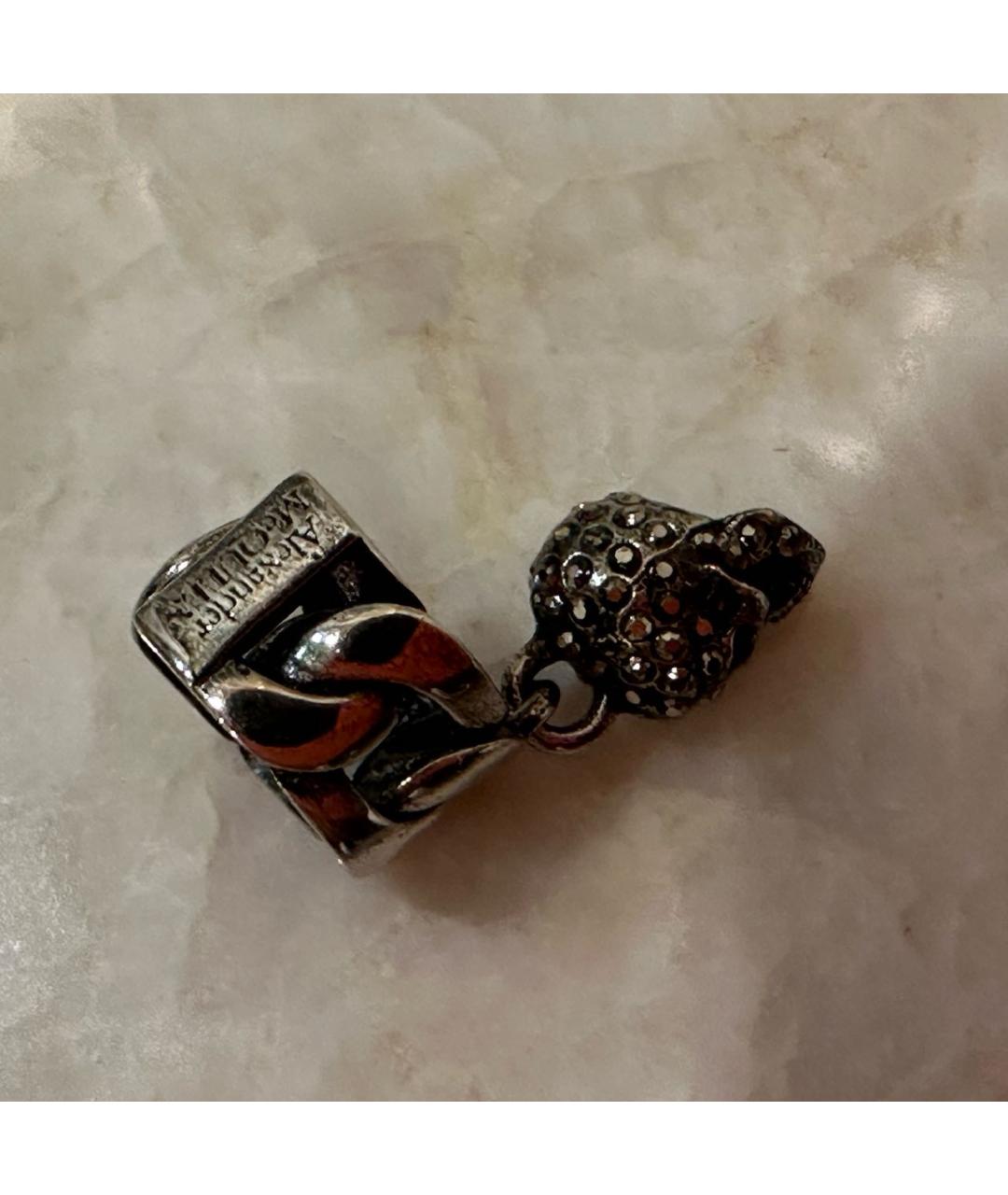 ALEXANDER MCQUEEN Черные серебряные серьги, фото 2