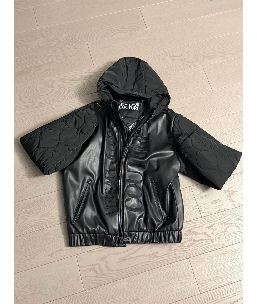 VERSACE JEANS COUTURE Черная кожаная куртка, фото 5