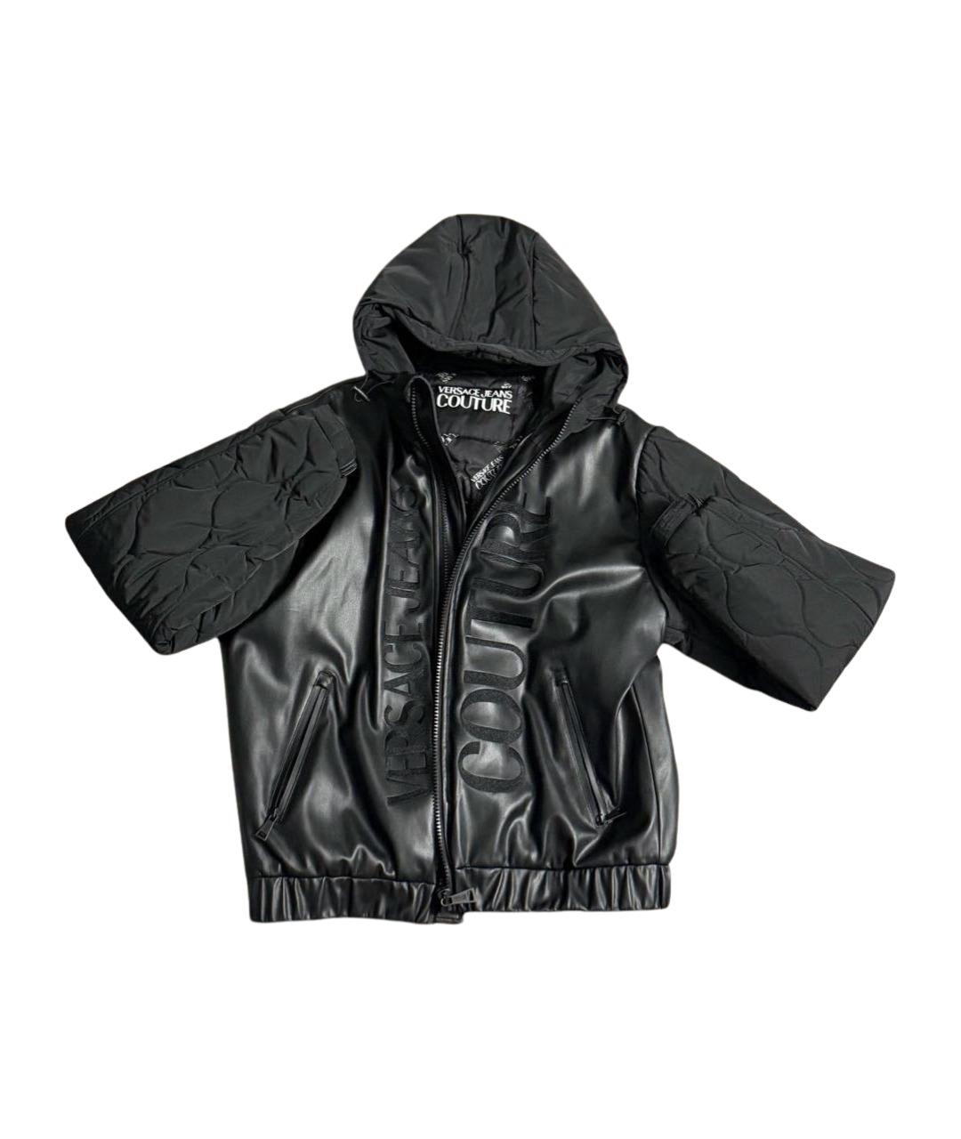 VERSACE JEANS COUTURE Черная кожаная куртка, фото 1