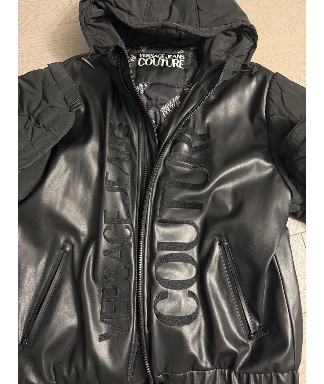 VERSACE JEANS COUTURE Черная кожаная куртка, фото 4