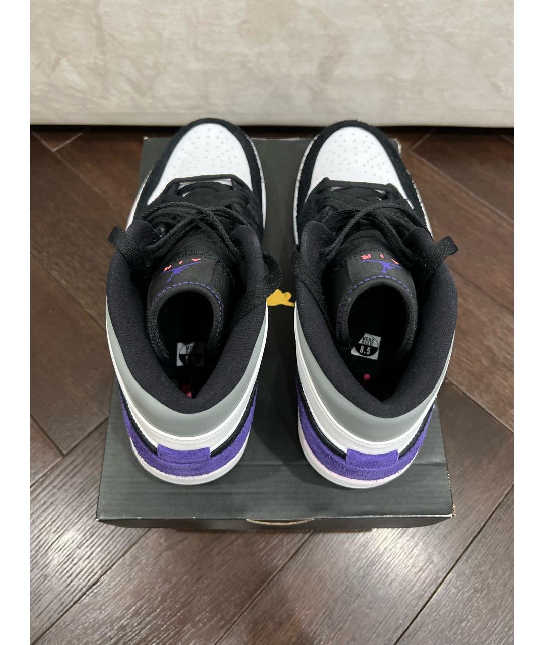 JORDAN Черные замшевые высокие кроссовки / кеды, фото 2