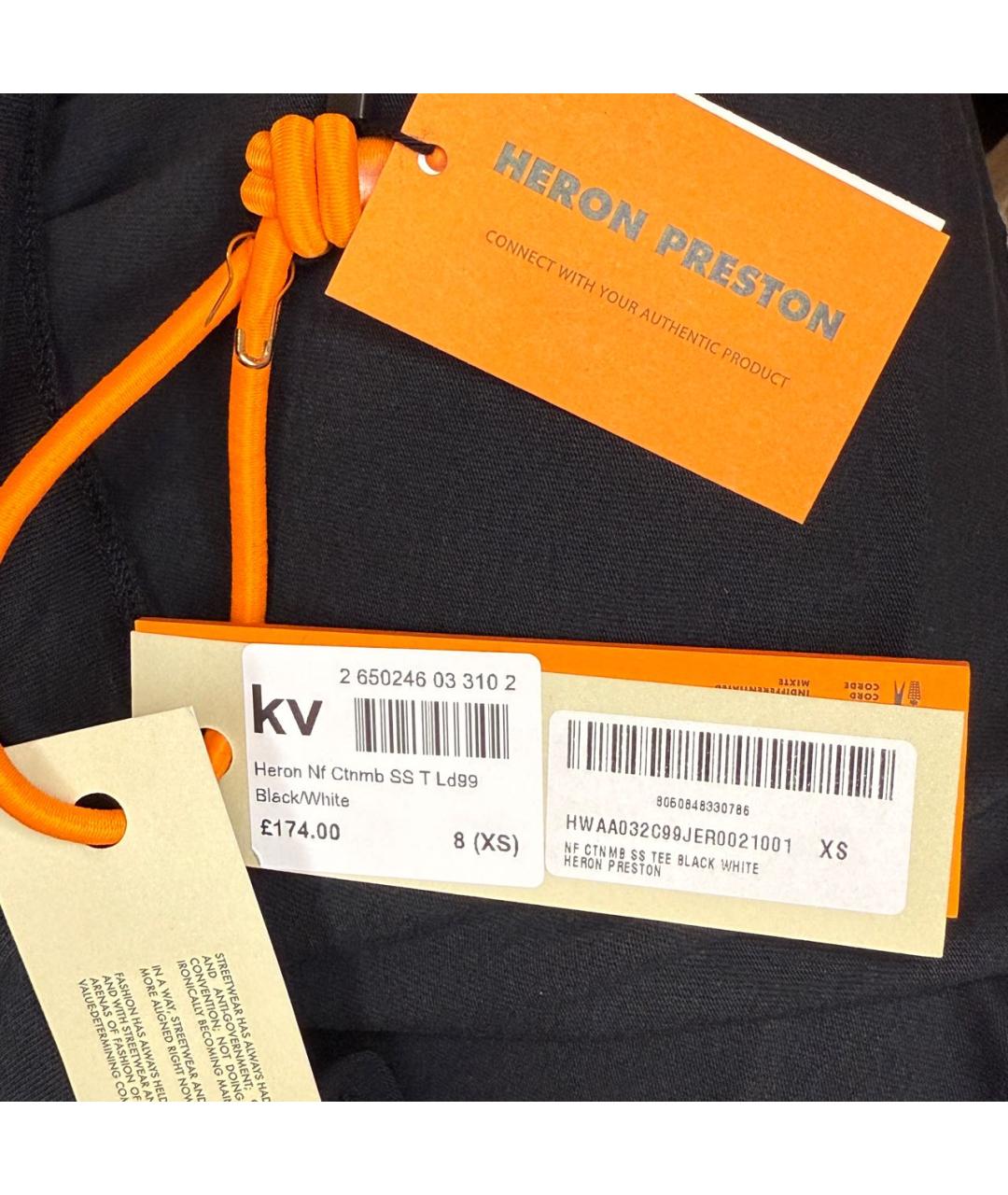 HERON PRESTON Черная хлопковая футболка, фото 4