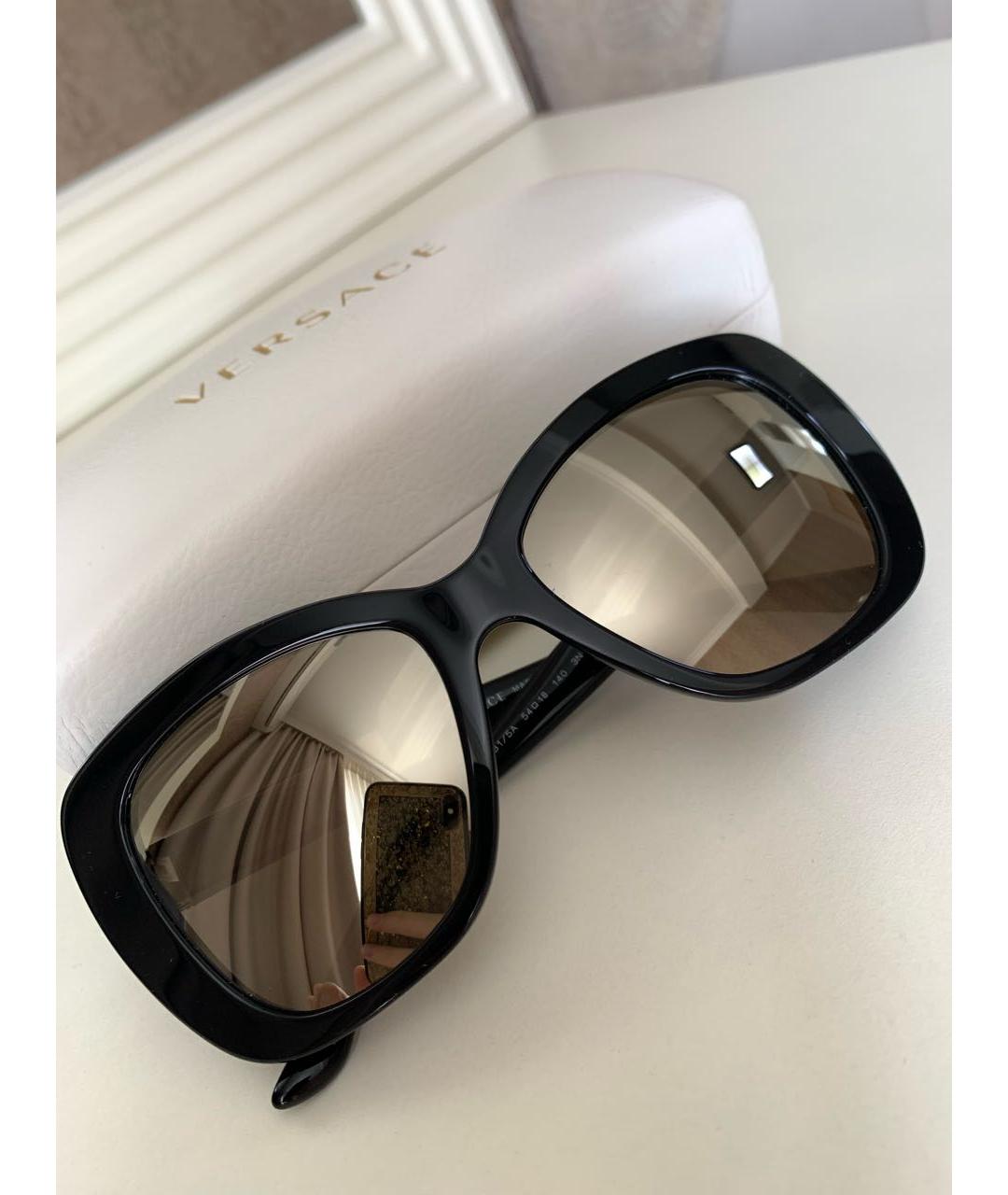 VERSACE Черные пластиковые солнцезащитные очки, фото 7