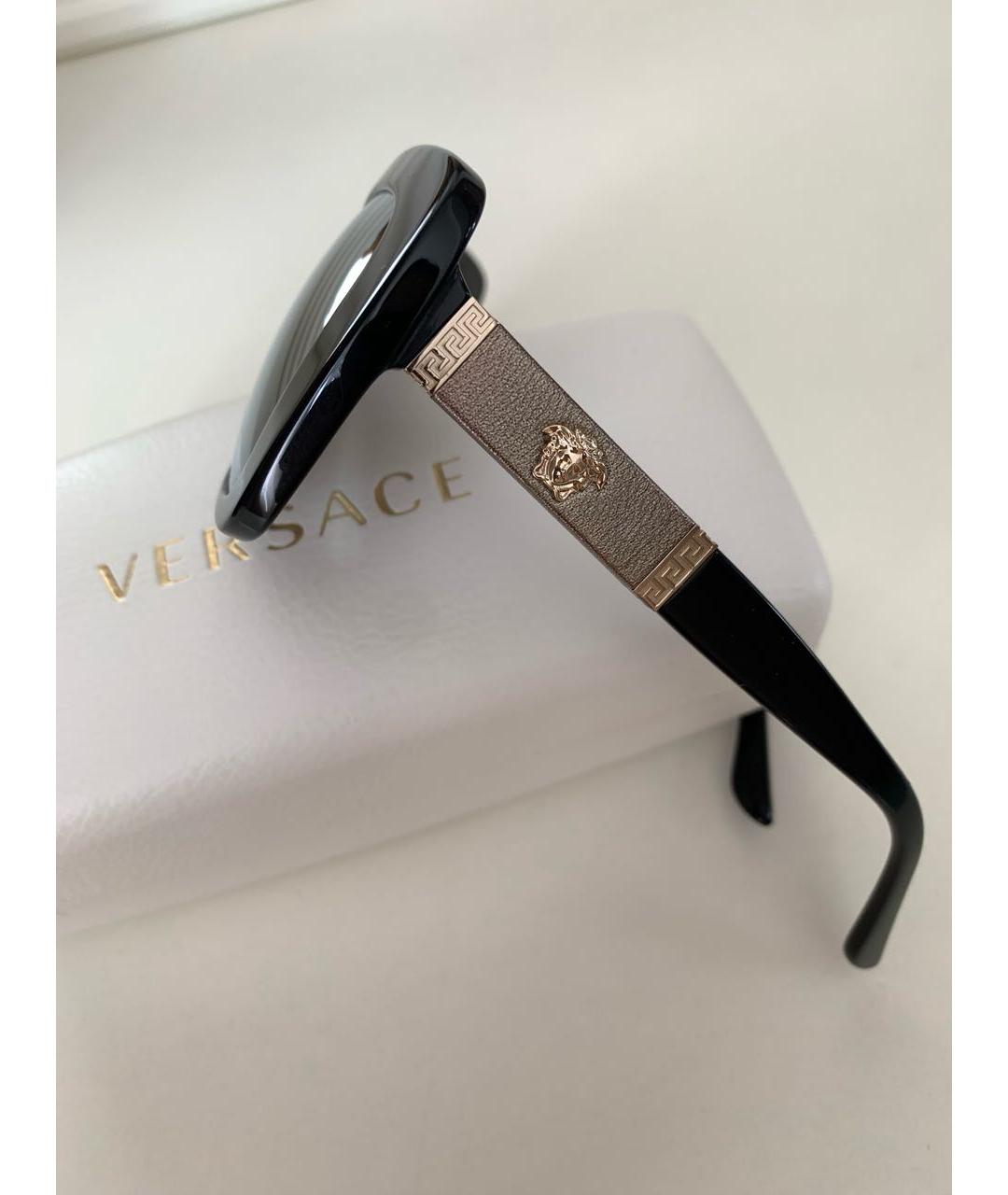 VERSACE Черные пластиковые солнцезащитные очки, фото 5