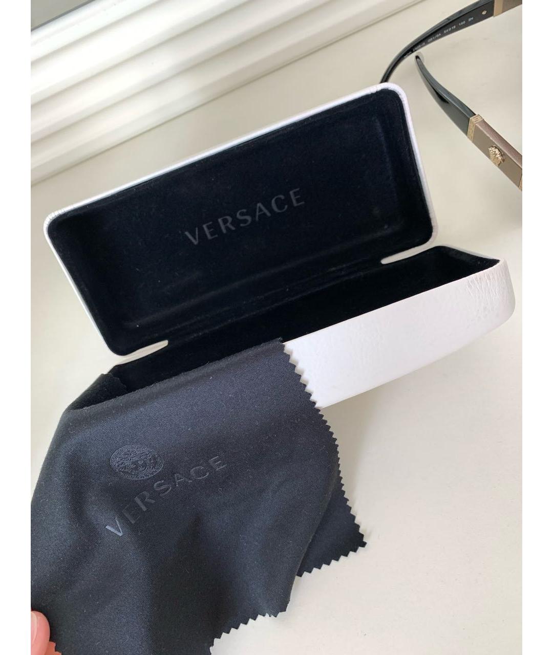 VERSACE Черные пластиковые солнцезащитные очки, фото 6