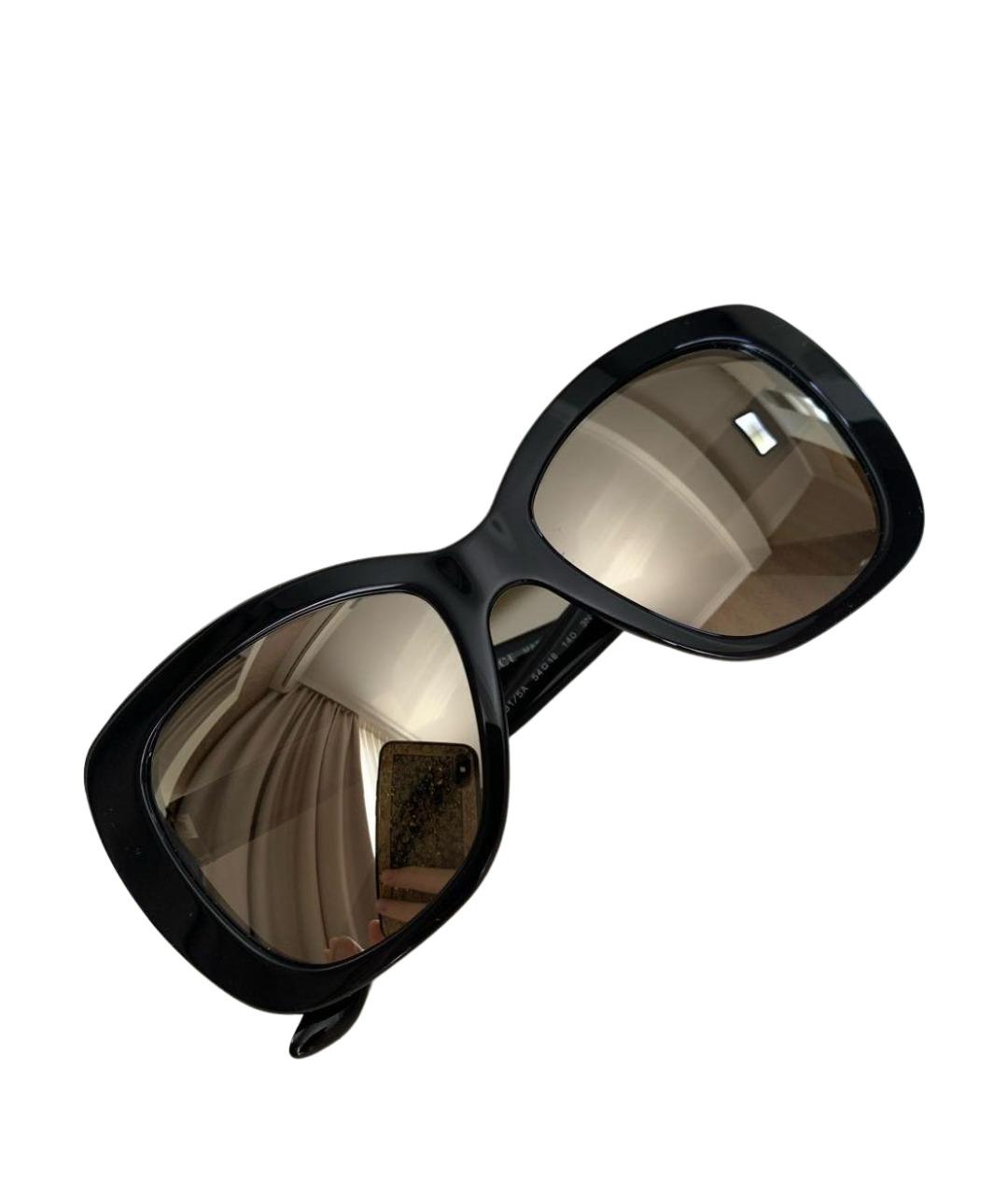 VERSACE Черные пластиковые солнцезащитные очки, фото 1