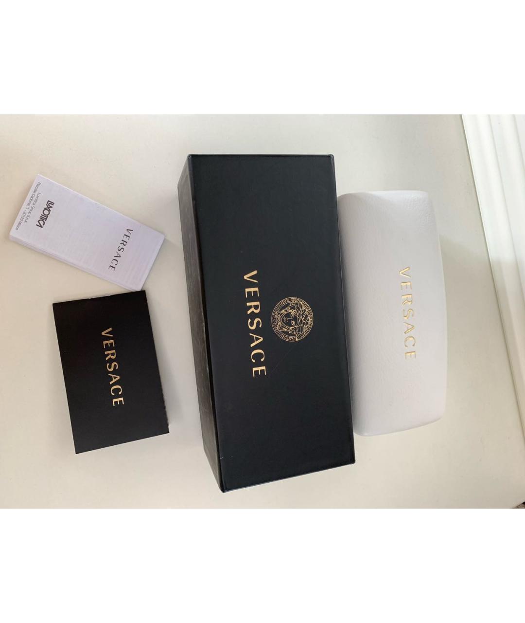VERSACE Черные пластиковые солнцезащитные очки, фото 4