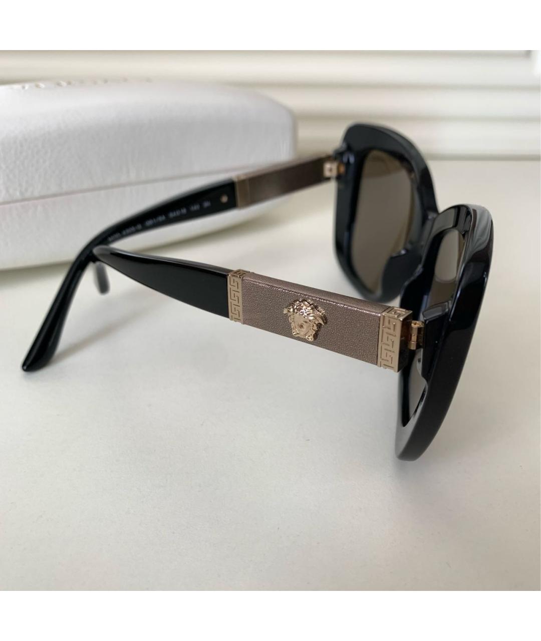 VERSACE Черные пластиковые солнцезащитные очки, фото 3
