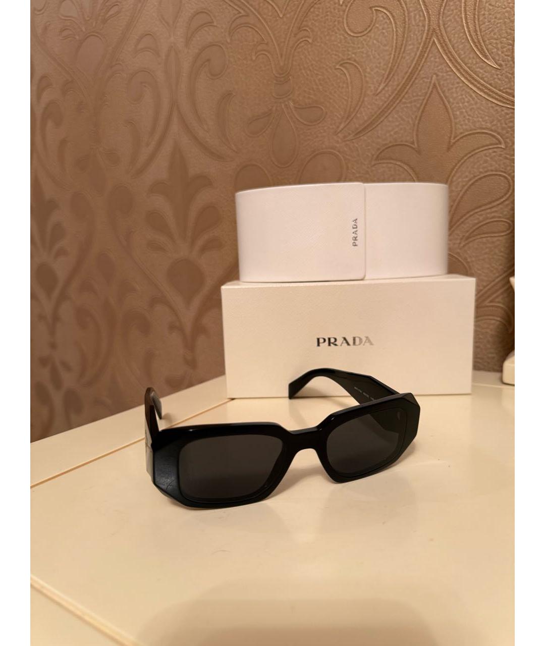 PRADA Черные пластиковые солнцезащитные очки, фото 7