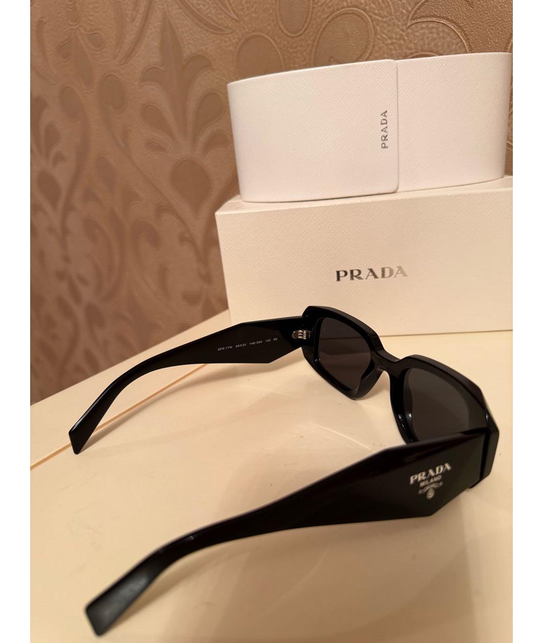 PRADA Черные пластиковые солнцезащитные очки, фото 6
