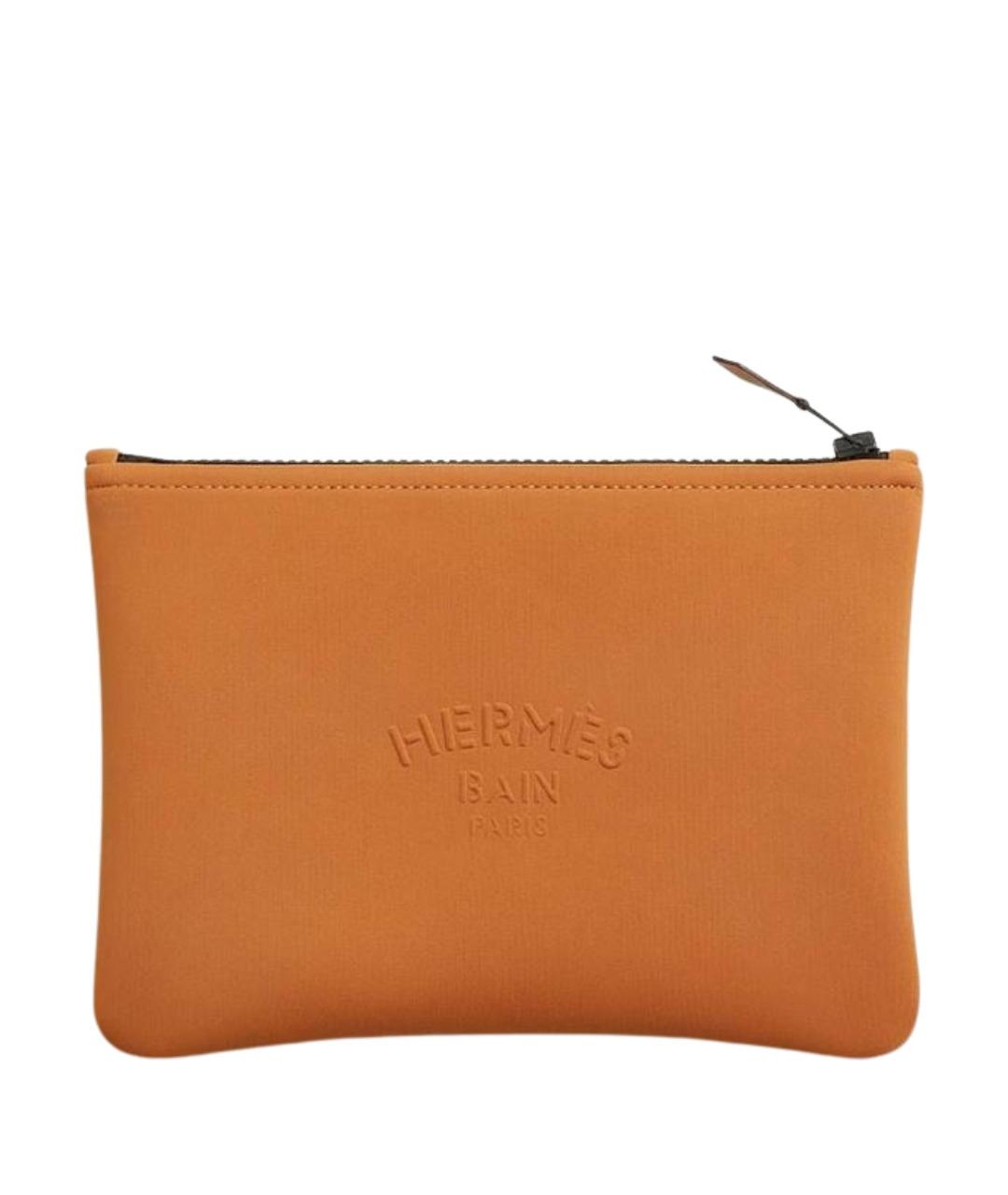 HERMES Оранжевая косметичка, фото 1