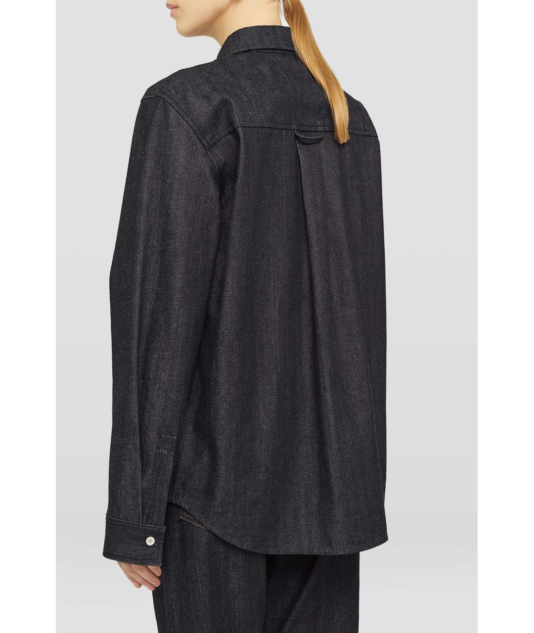 JIL SANDER Темно-синяя хлопковая рубашка, фото 4