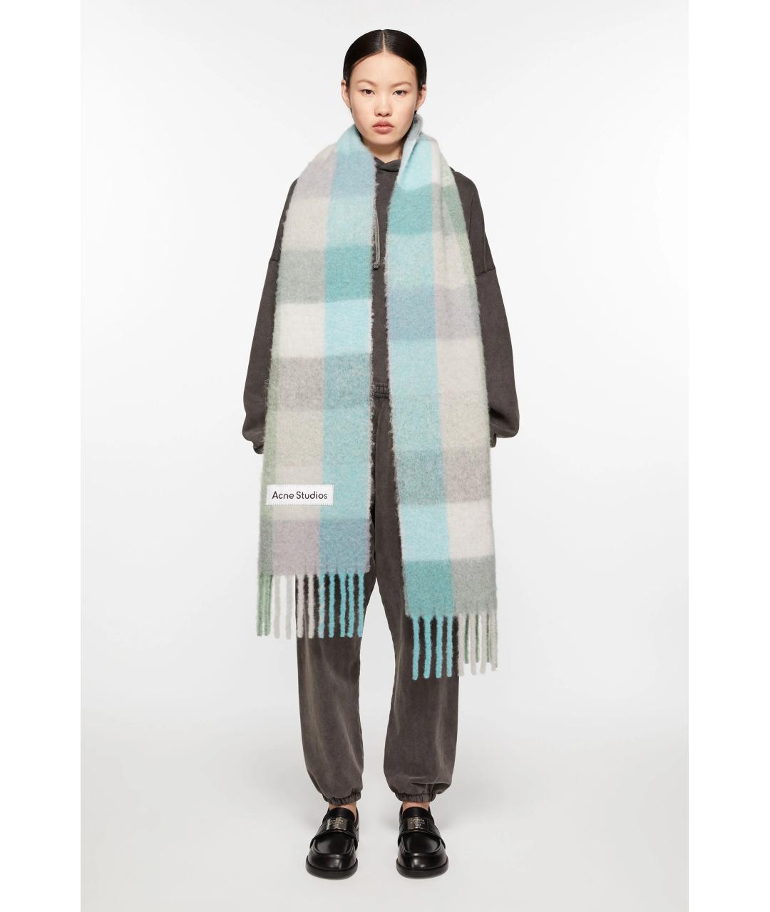 ACNE STUDIOS Серый шарф, фото 2