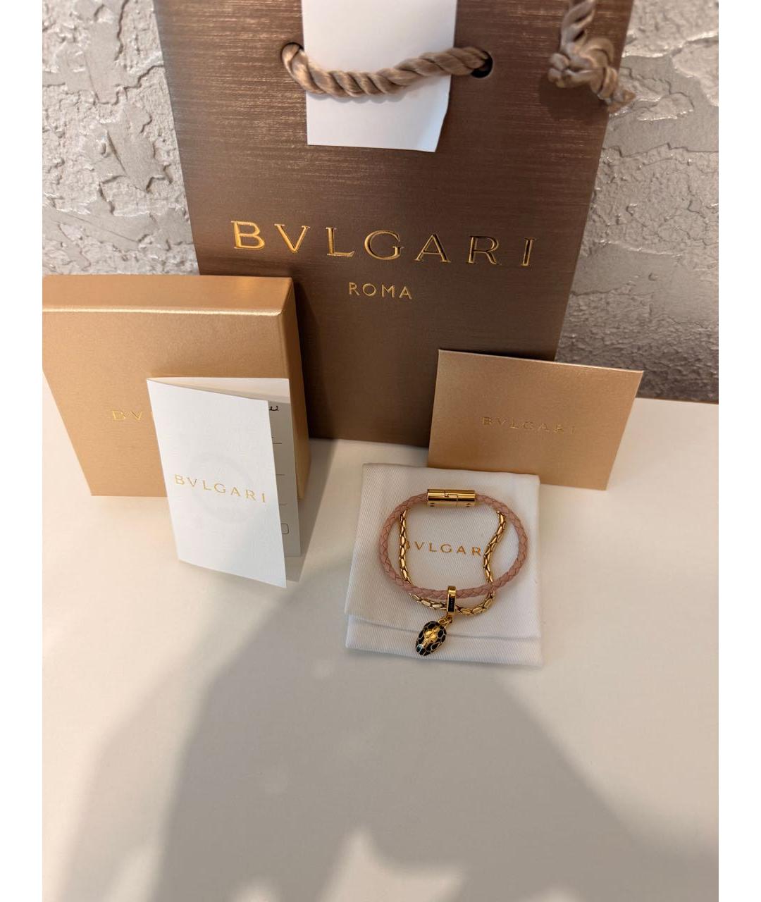 BVLGARI Розовый латунный браслет, фото 7