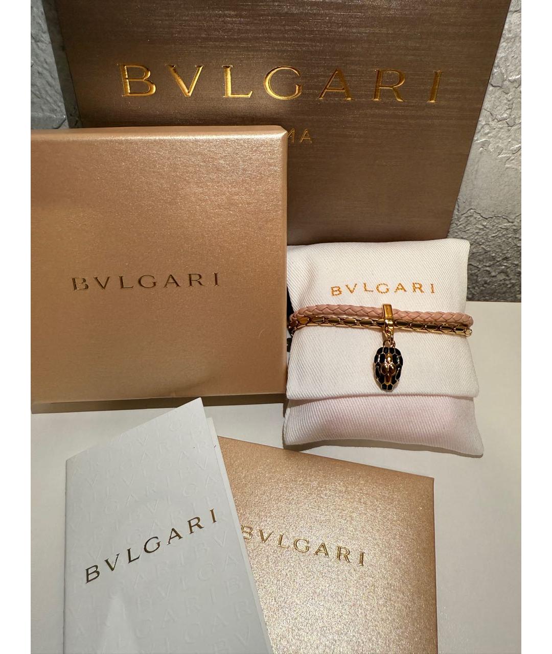 BVLGARI Розовый латунный браслет, фото 6