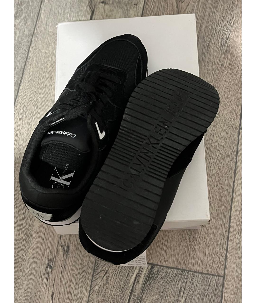 CALVIN KLEIN JEANS Черные низкие кроссовки / кеды, фото 5