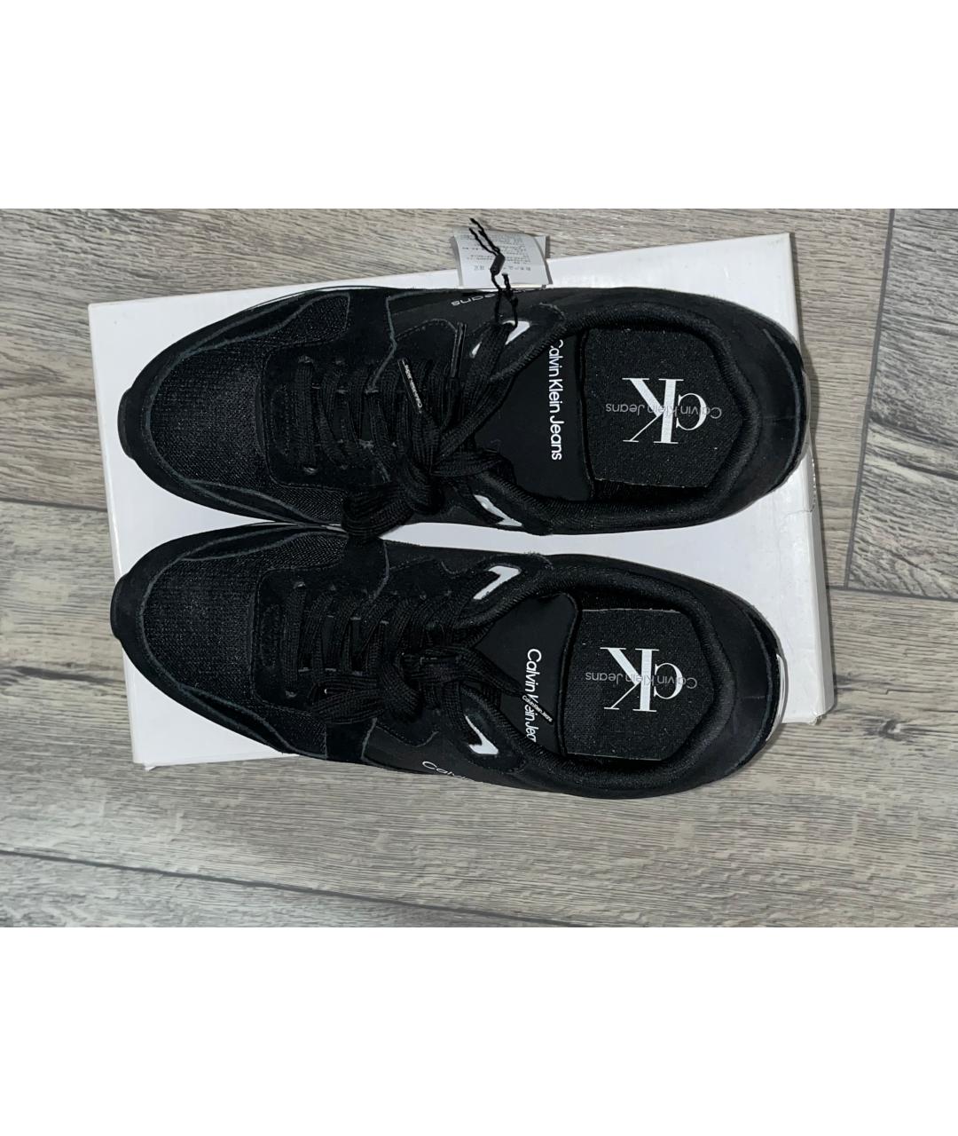 CALVIN KLEIN JEANS Черные низкие кроссовки / кеды, фото 4