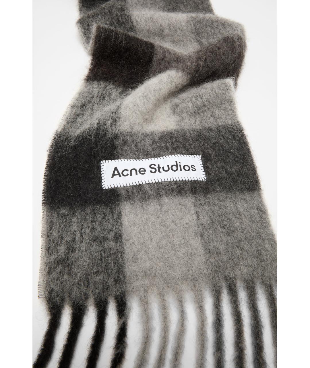 ACNE STUDIOS Серый шарф, фото 3