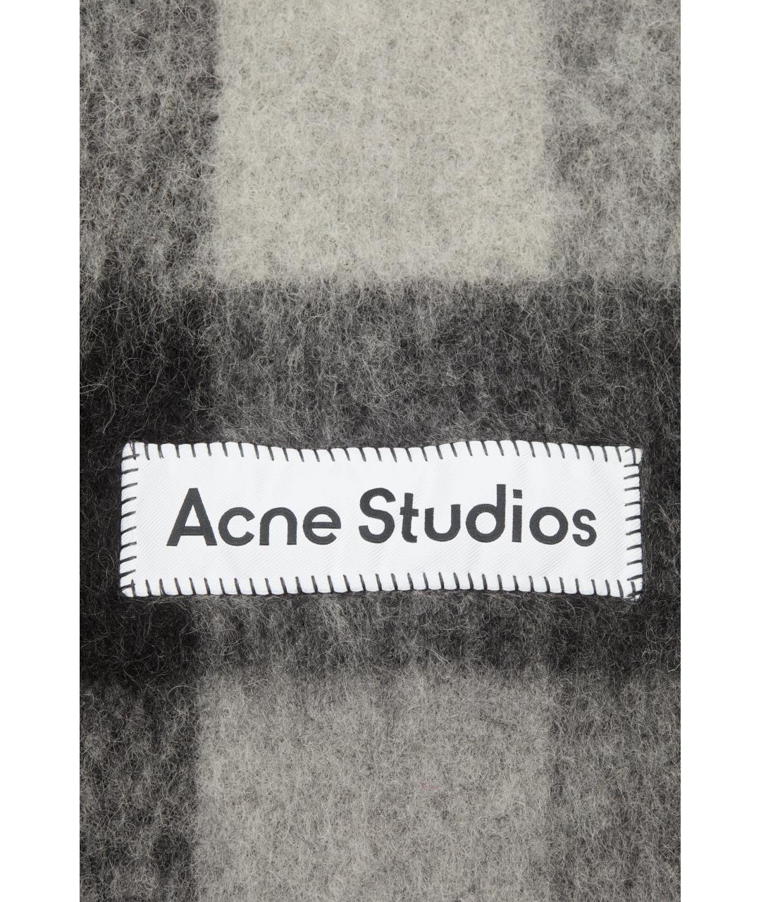ACNE STUDIOS Серый шарф, фото 4