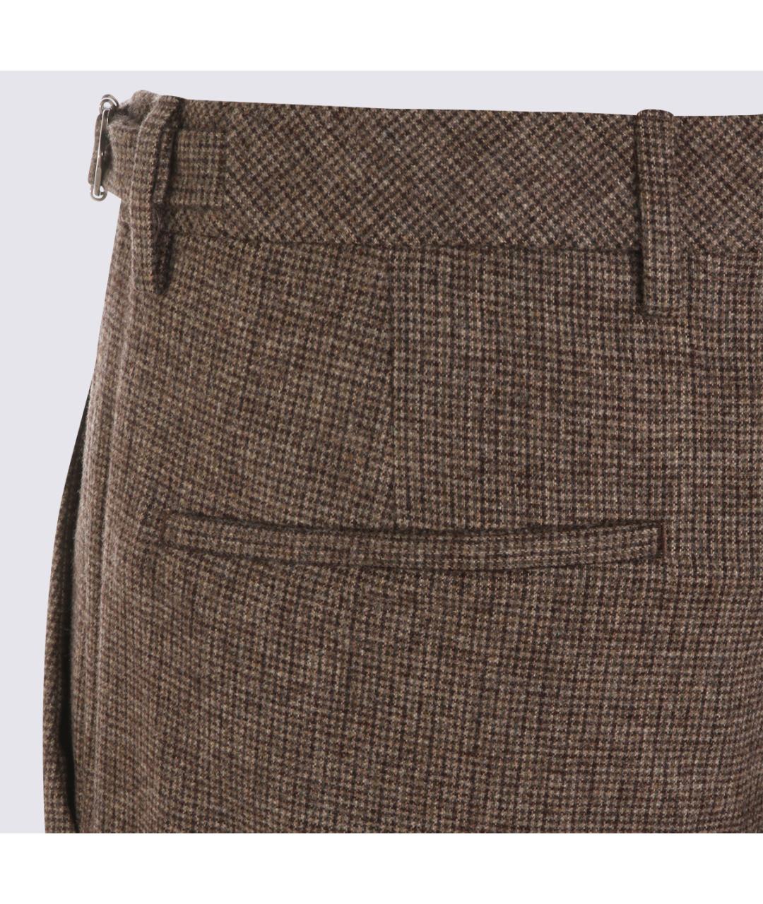 GTA IL PANTALONE Коричневые шерстяные повседневные брюки, фото 4