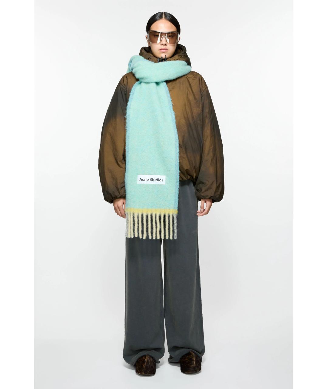 ACNE STUDIOS Бирюзовый шарф, фото 2