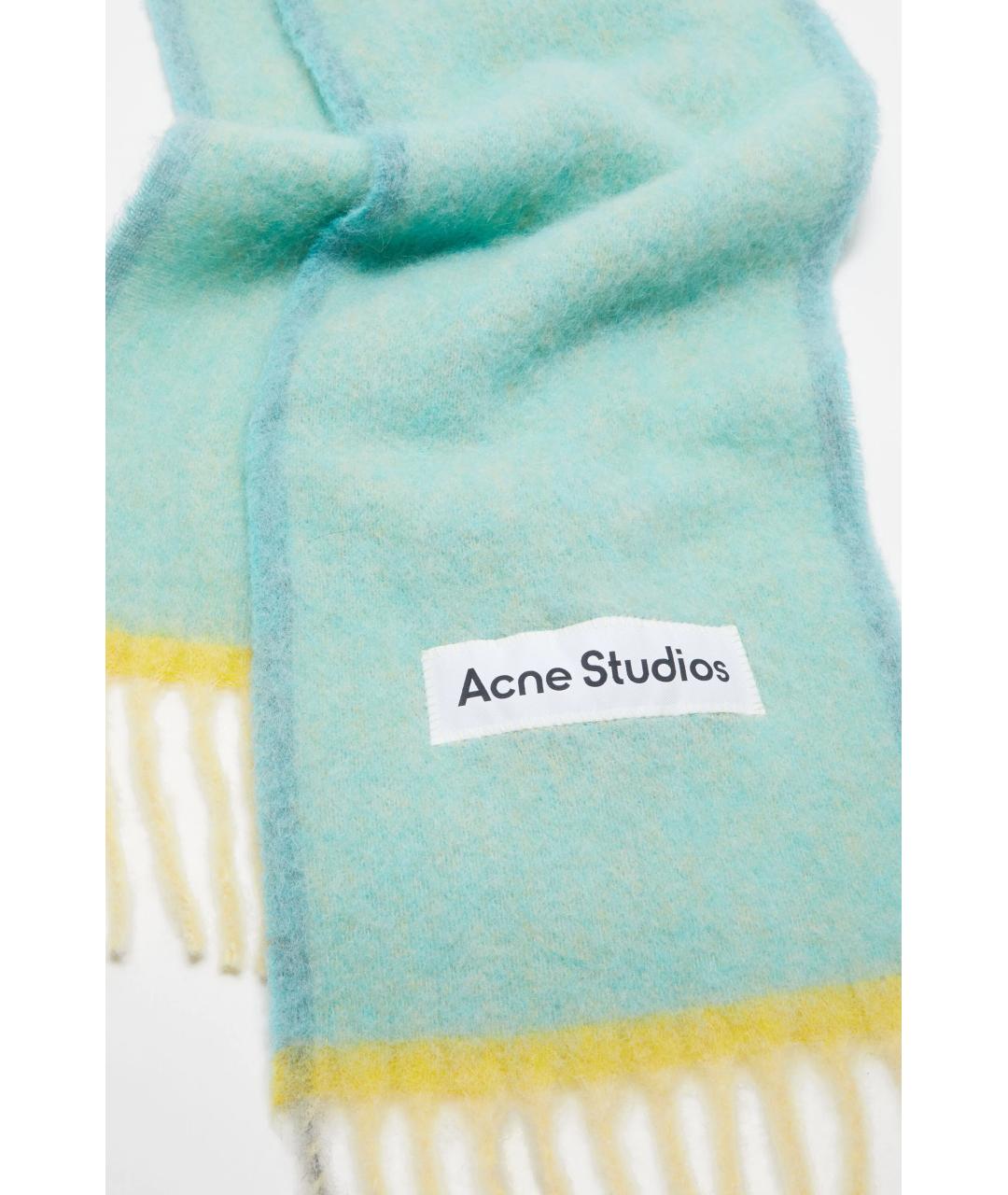 ACNE STUDIOS Бирюзовый шарф, фото 3