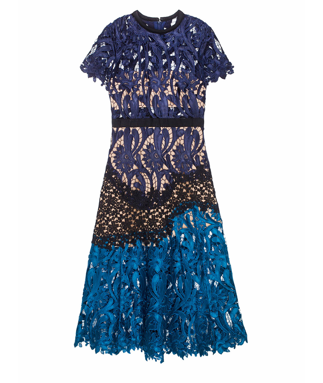 SELF-PORTRAIT Темно-синее кружевное вечернее платье, фото 1