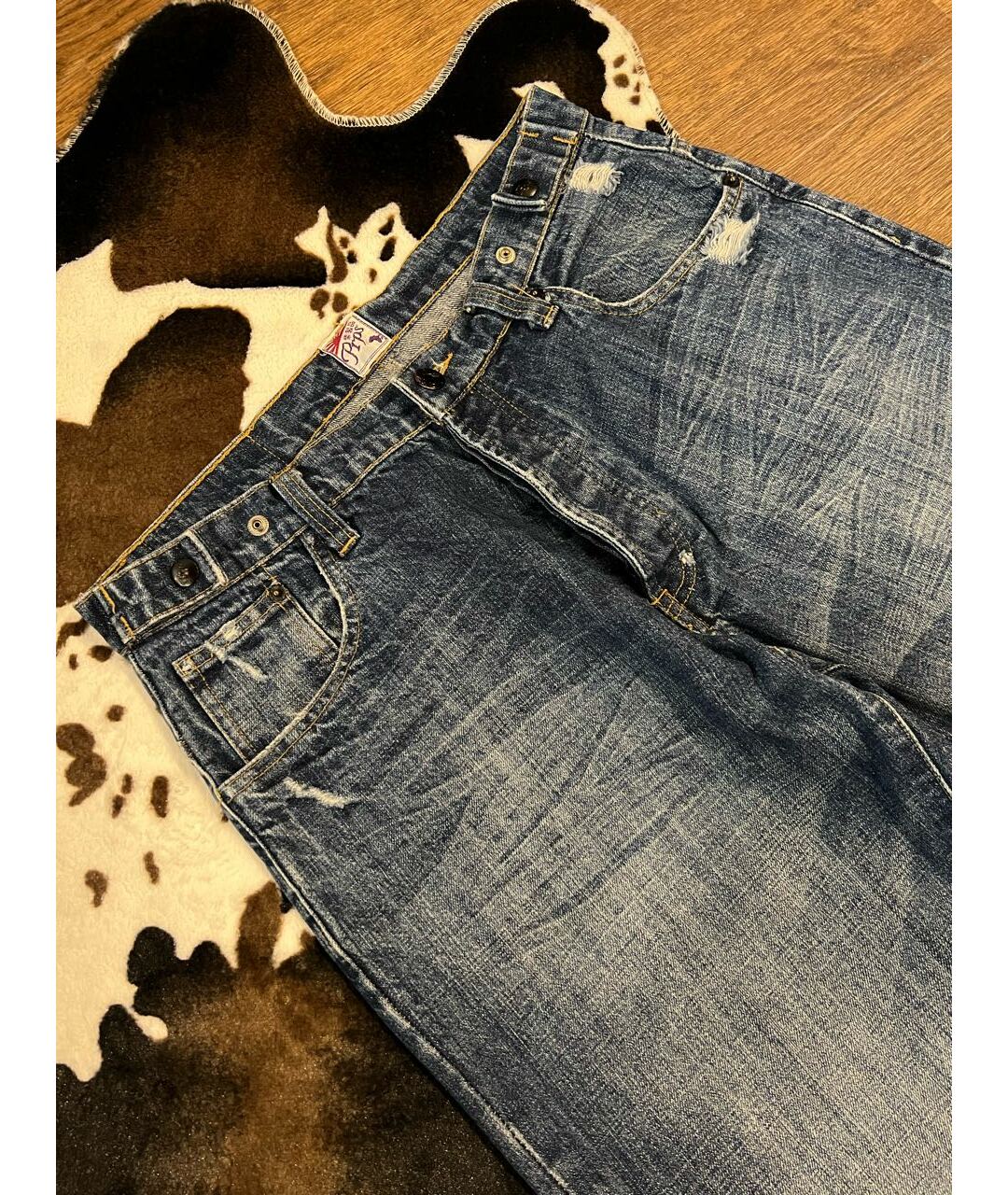 PRPS Синие хлопковые прямые джинсы, фото 4