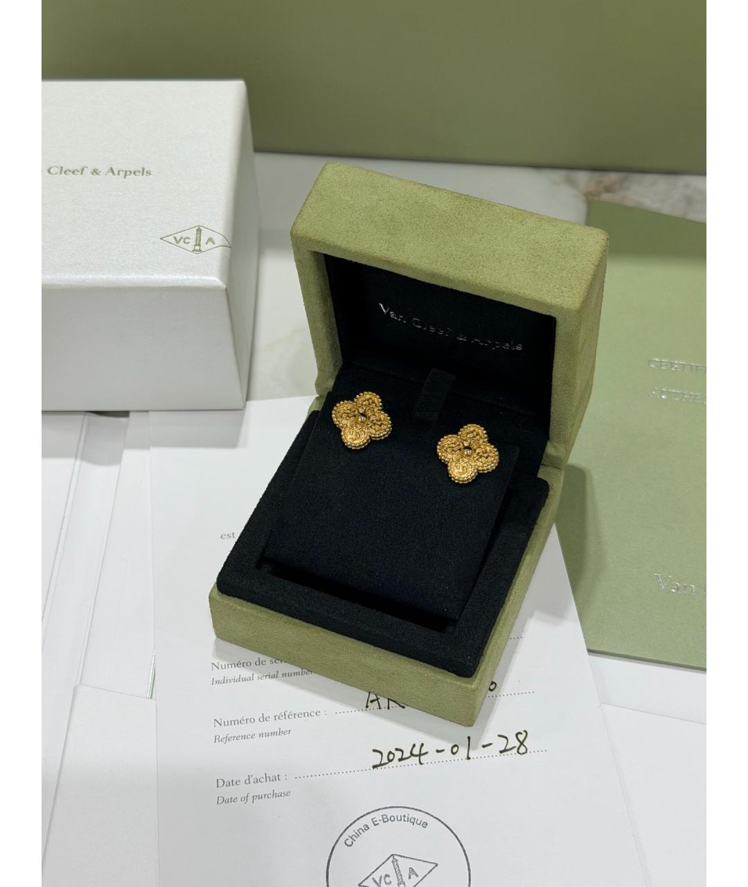 VAN CLEEF & ARPELS Золотые серьги из желтого золота, фото 4