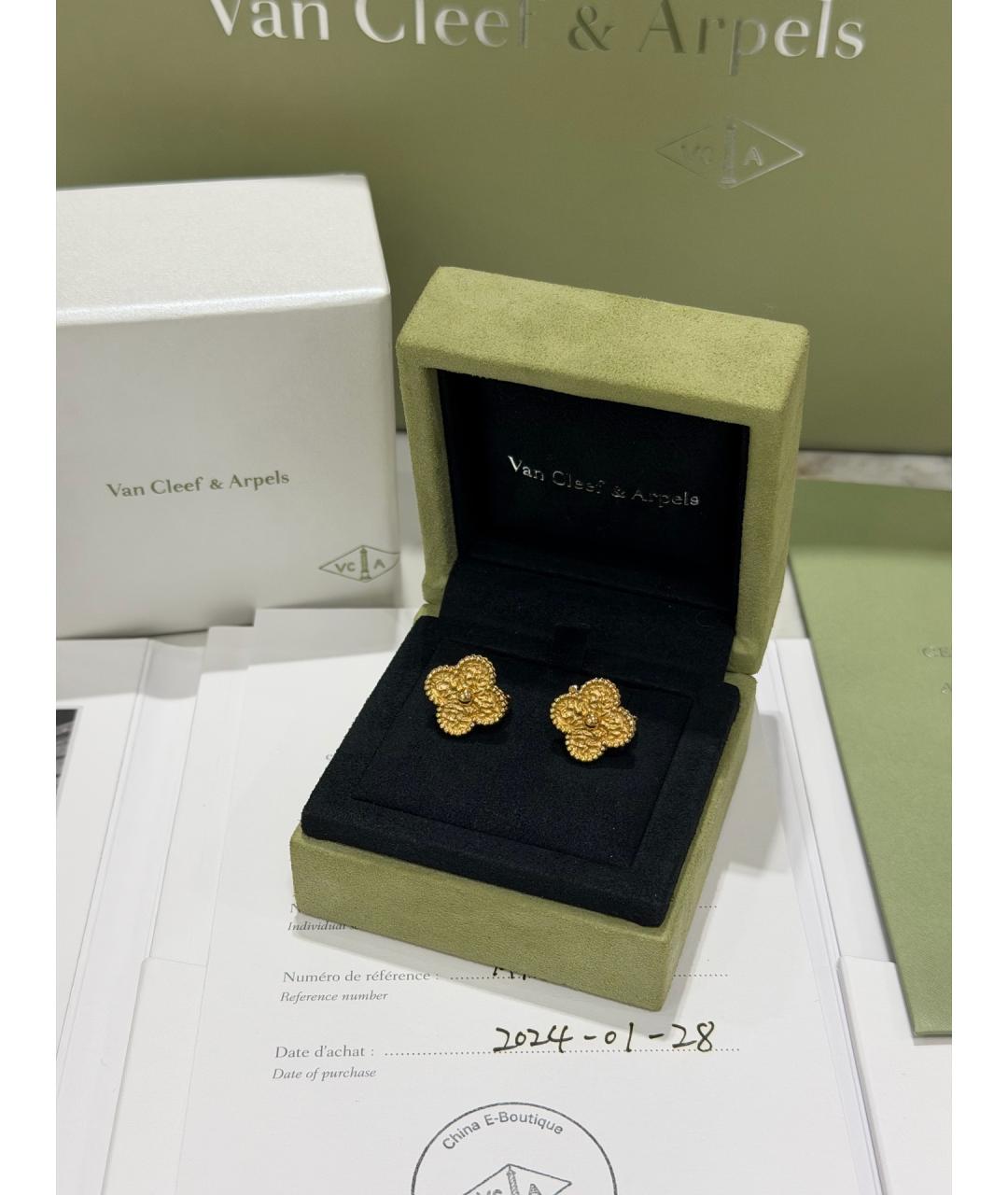 VAN CLEEF & ARPELS Золотые серьги из желтого золота, фото 5