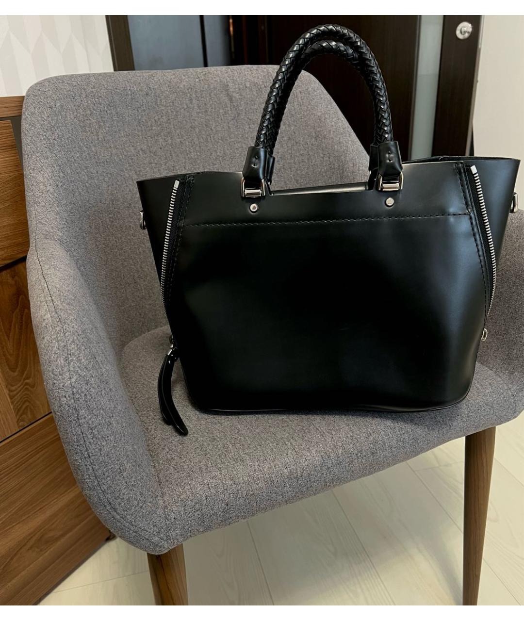 MICHAEL MICHAEL KORS Черная кожаная сумка тоут, фото 3