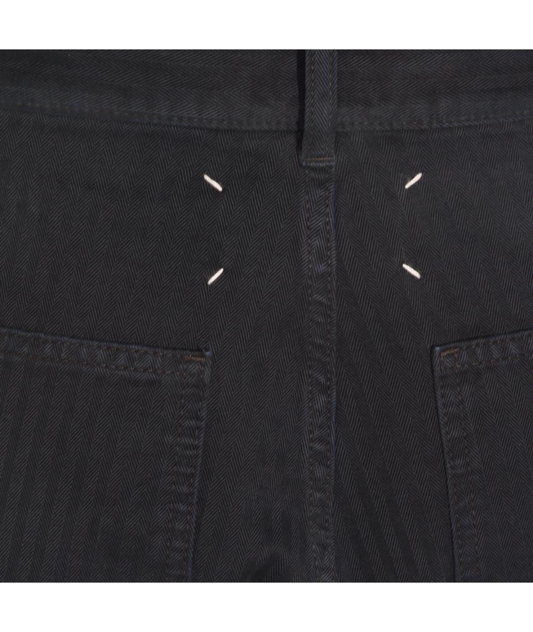 MAISON MARGIELA Темно-синие хлопко-полиэстеровые прямые джинсы, фото 3