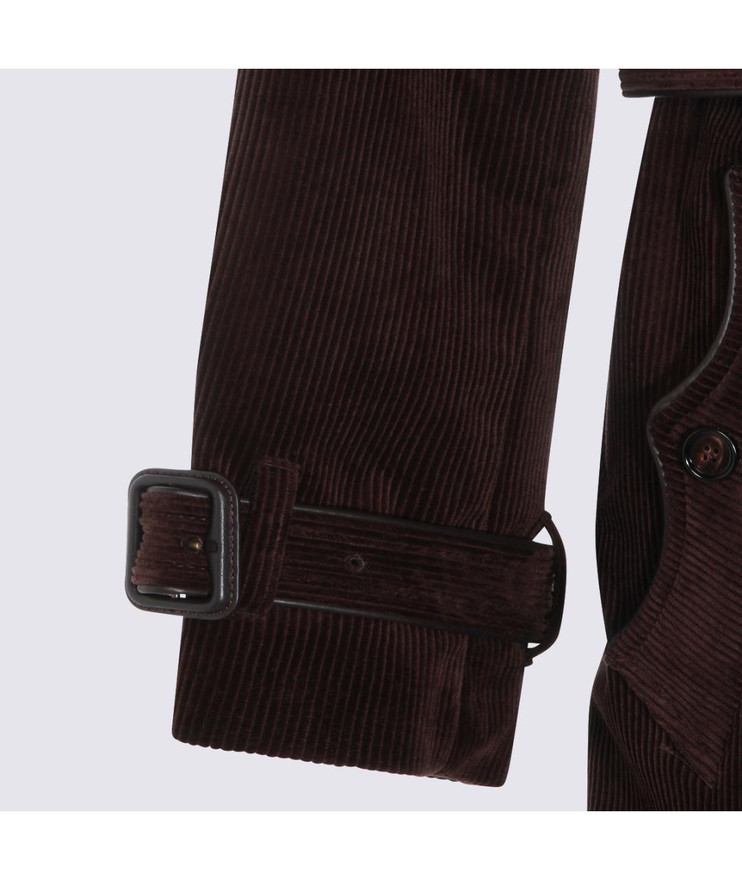 BURBERRY Коричневый хлопковый тренч / плащ, фото 3