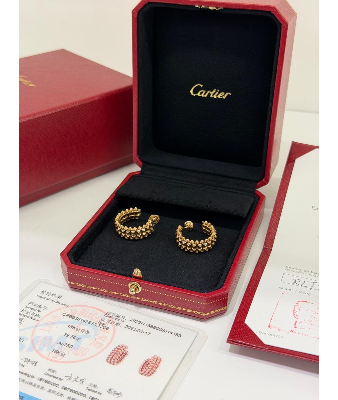 CARTIER Золотые серьги из розового золота, фото 4