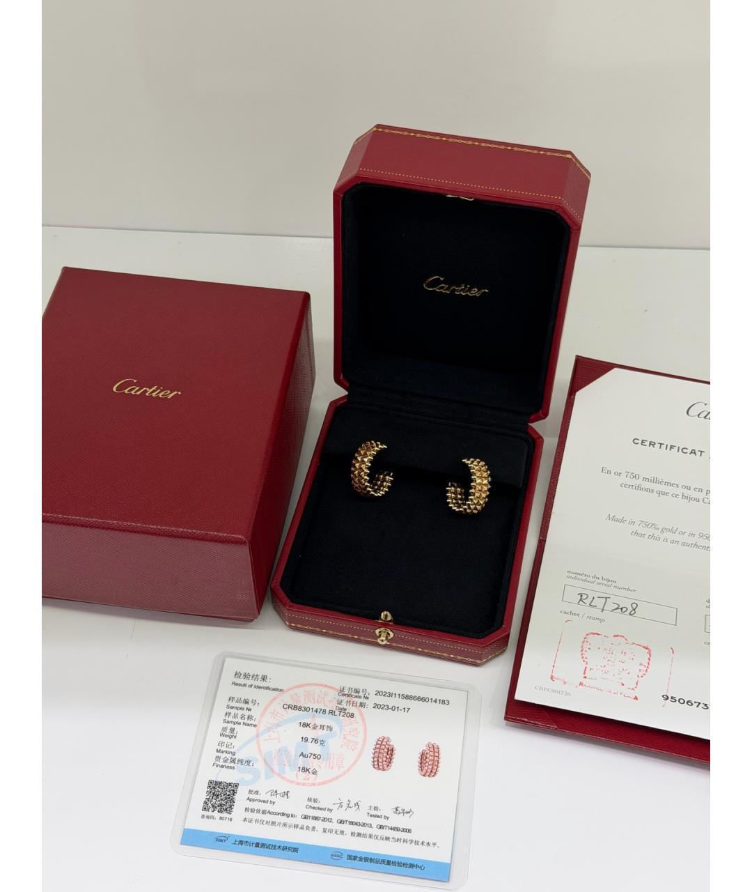 CARTIER Золотые серьги из розового золота, фото 3