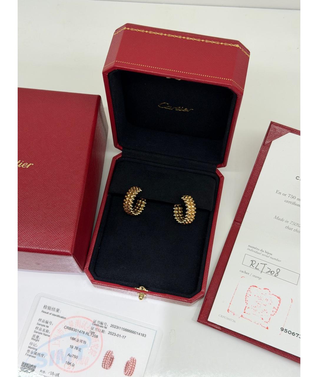 CARTIER Золотые серьги из розового золота, фото 7