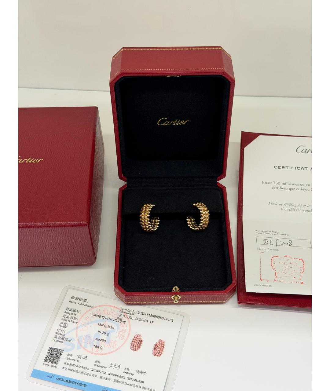 CARTIER Золотые серьги из розового золота, фото 8