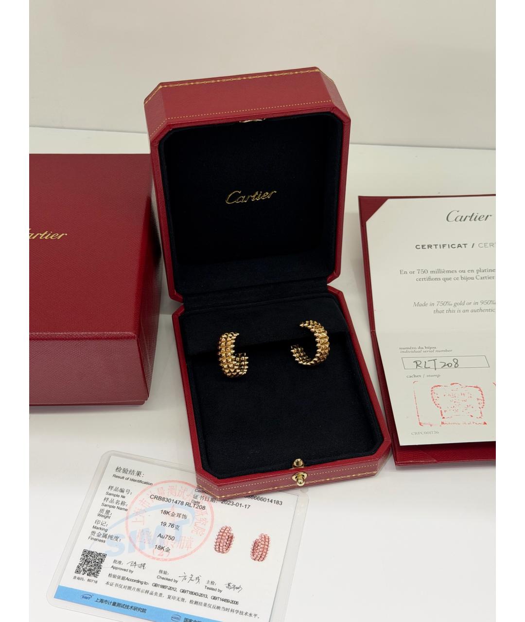 CARTIER Золотые серьги из розового золота, фото 2