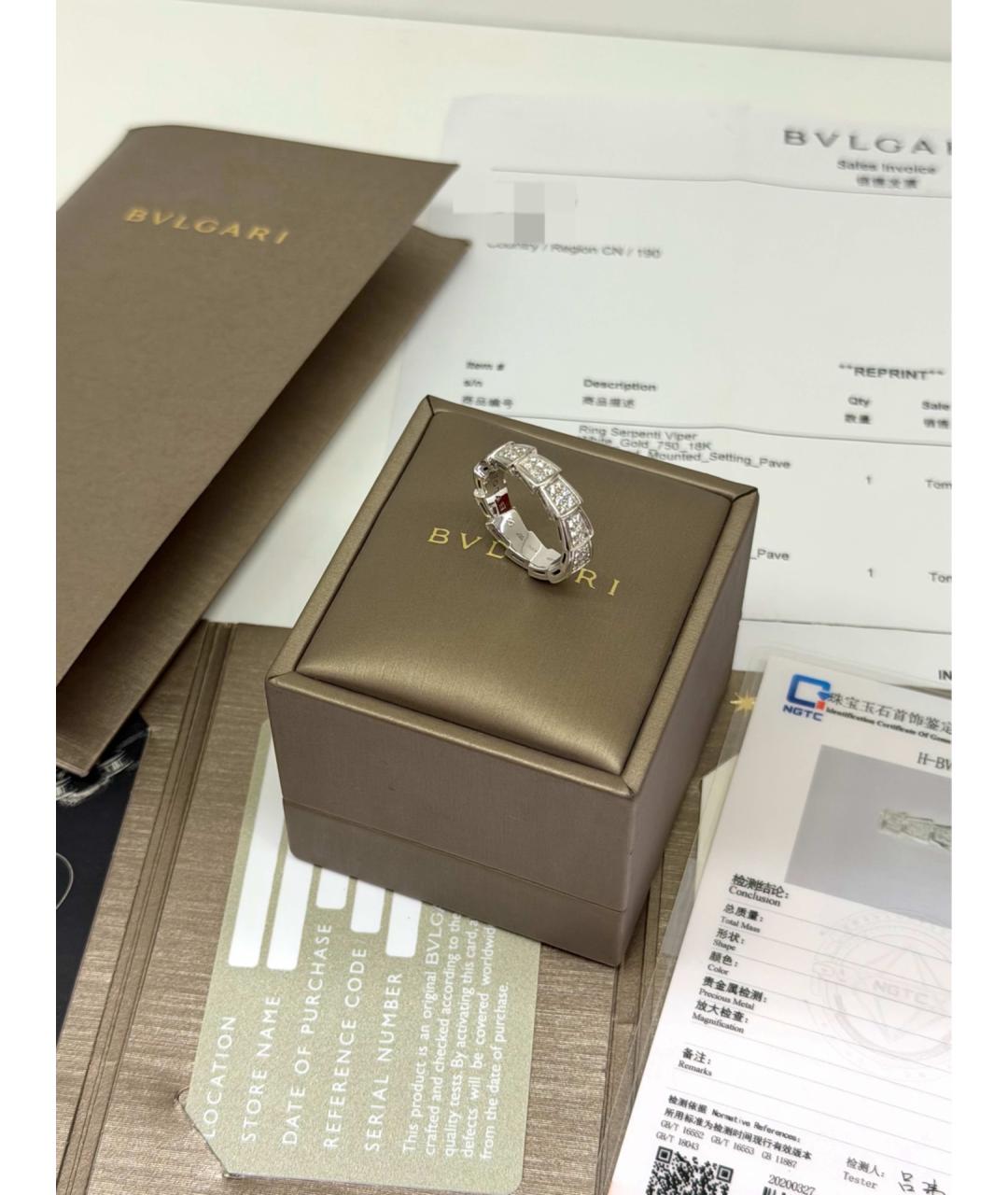 BVLGARI Серебряное кольцо из белого золота, фото 5
