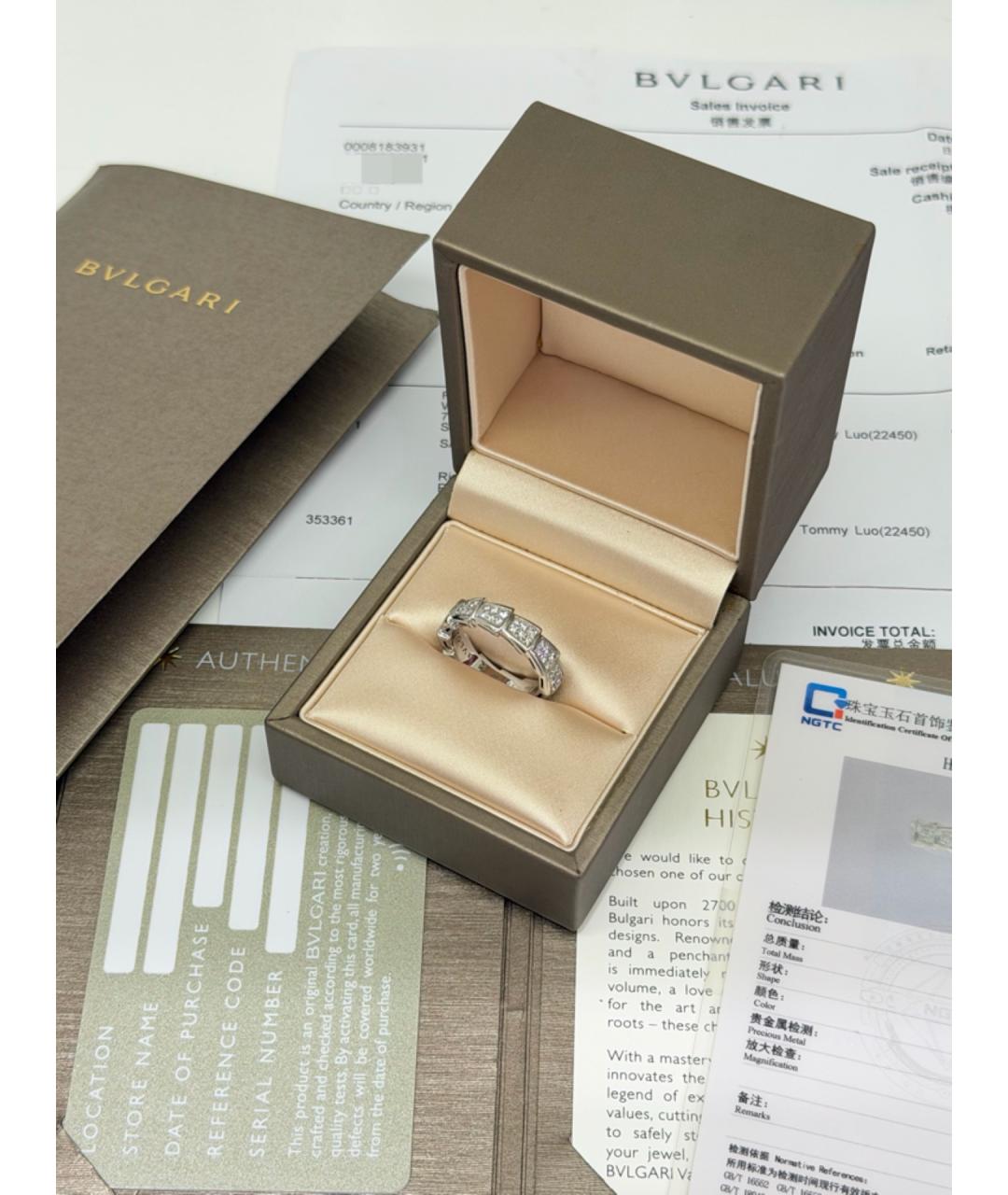 BVLGARI Серебряное кольцо из белого золота, фото 3
