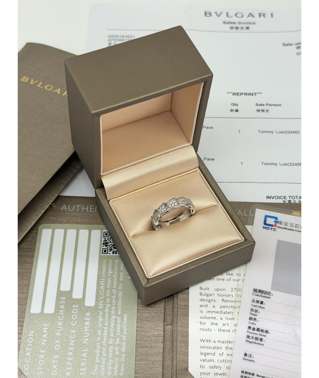 BVLGARI Серебряное кольцо из белого золота, фото 8