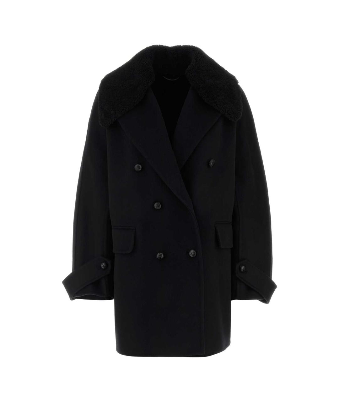 ERMANNO SCERVINO Черное шерстяное пальто, фото 1