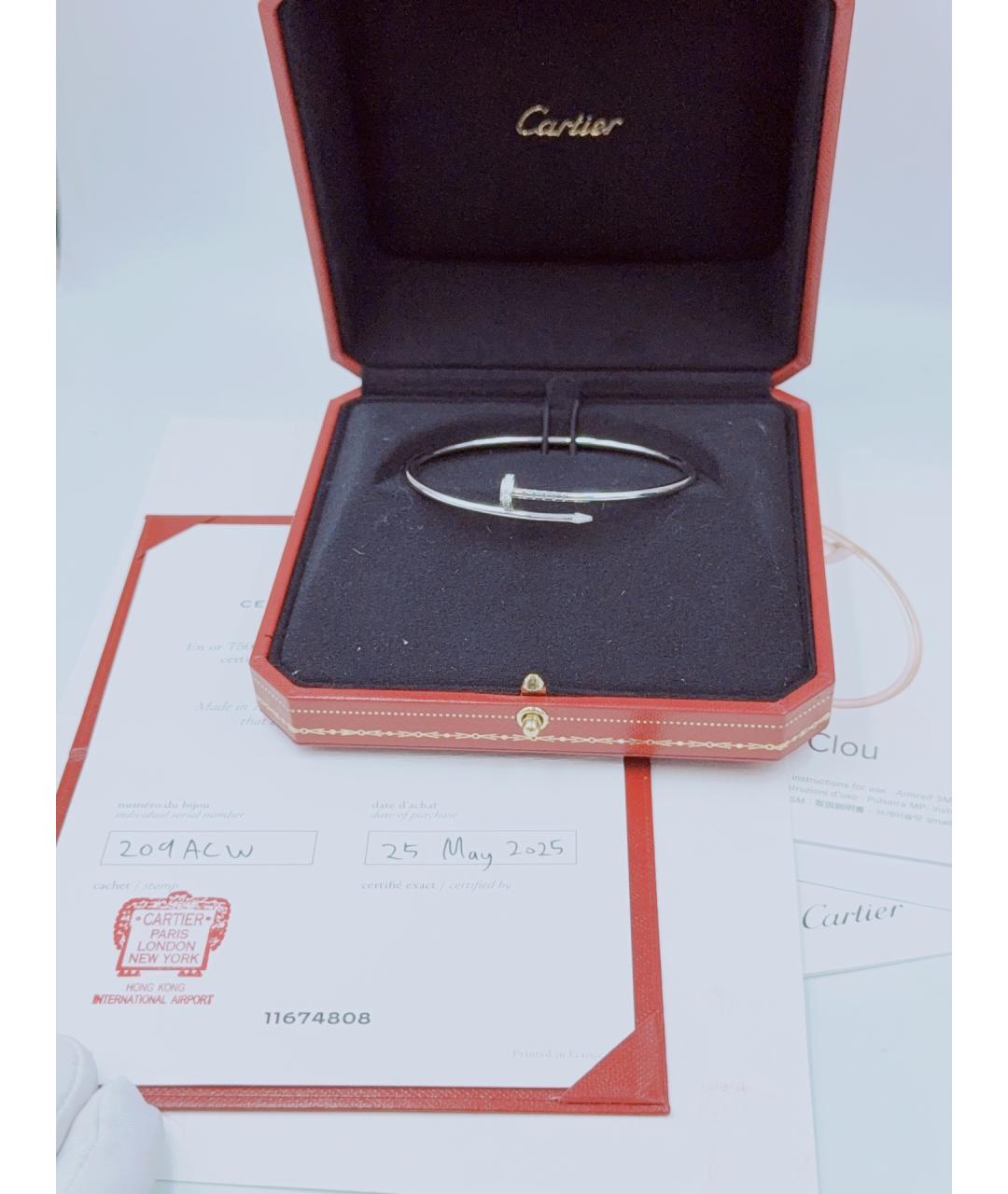 CARTIER Серебрянный браслет из белого золота, фото 9
