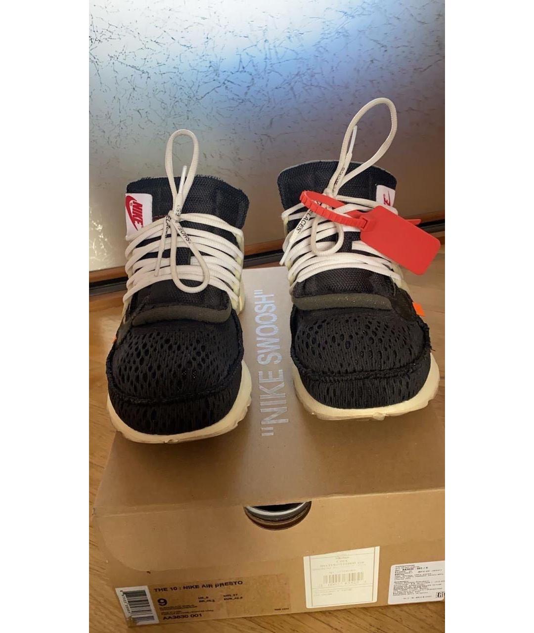 NIKE X OFF-WHITE Черные низкие кроссовки / кеды, фото 2