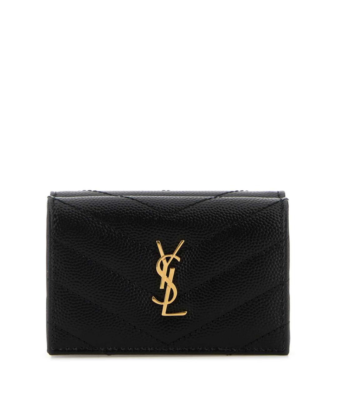SAINT LAURENT Черная кожаная сумка с короткими ручками, фото 1