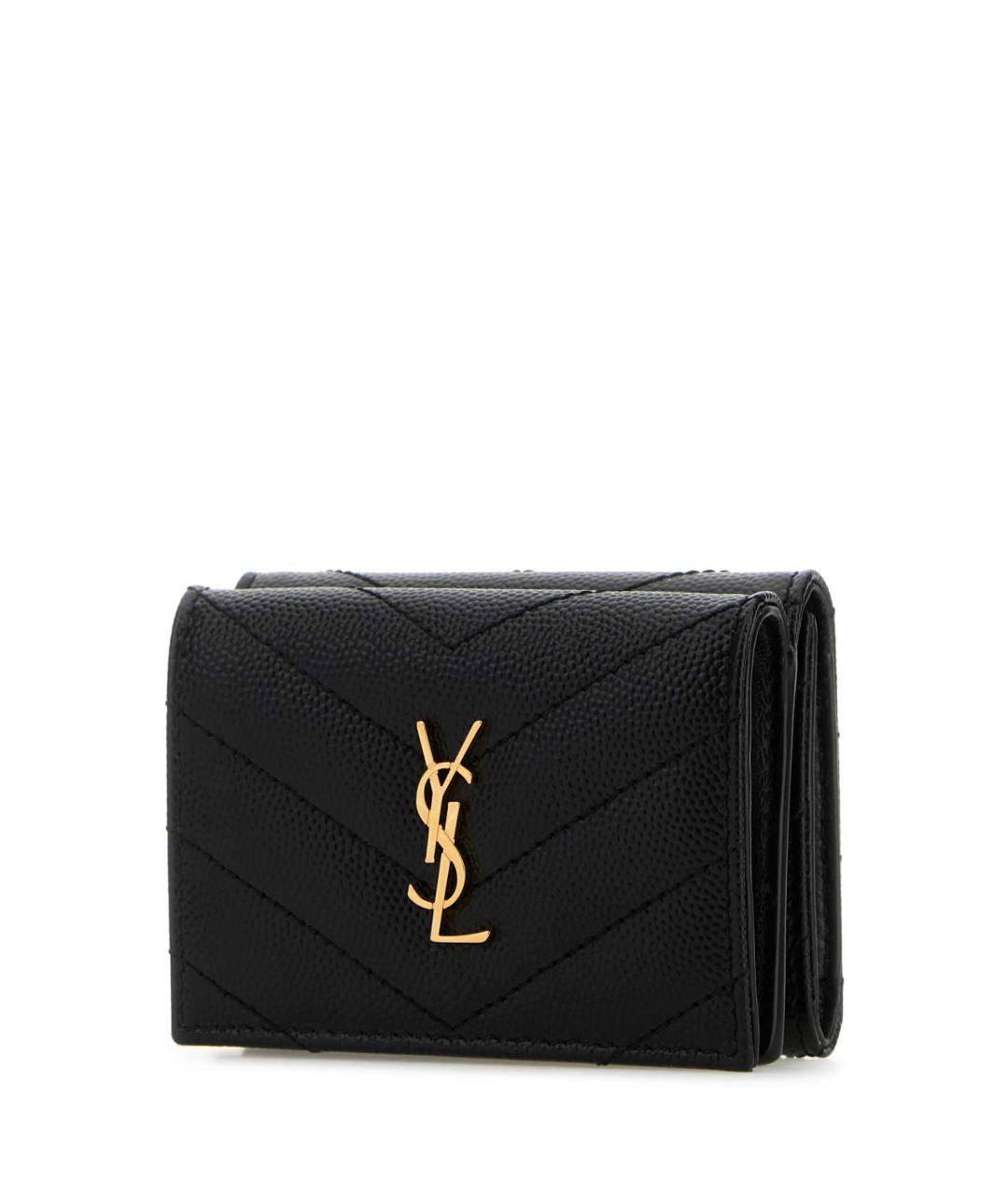 SAINT LAURENT Черная кожаная сумка с короткими ручками, фото 2