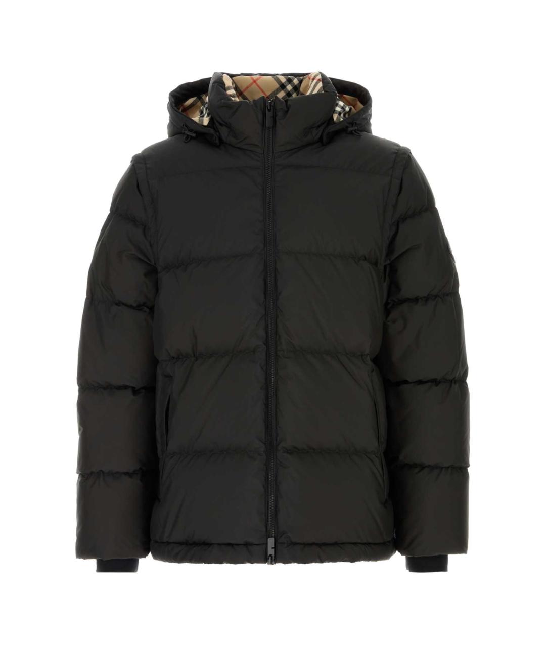 BURBERRY Черный полиэстеровый пуховик, фото 1