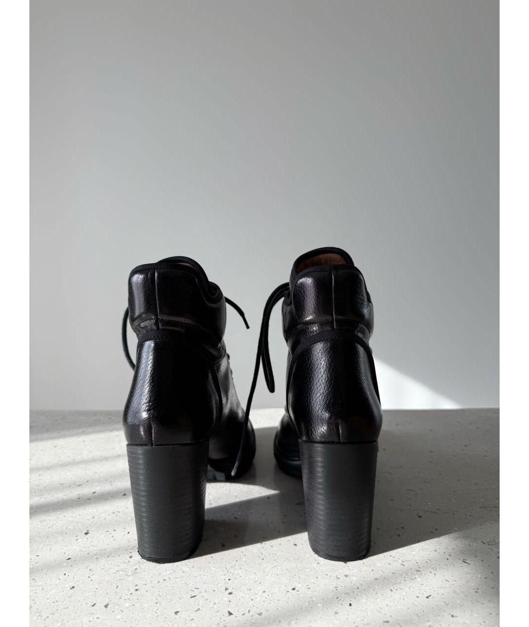 EMPORIO ARMANI Черные кожаные ботильоны, фото 4