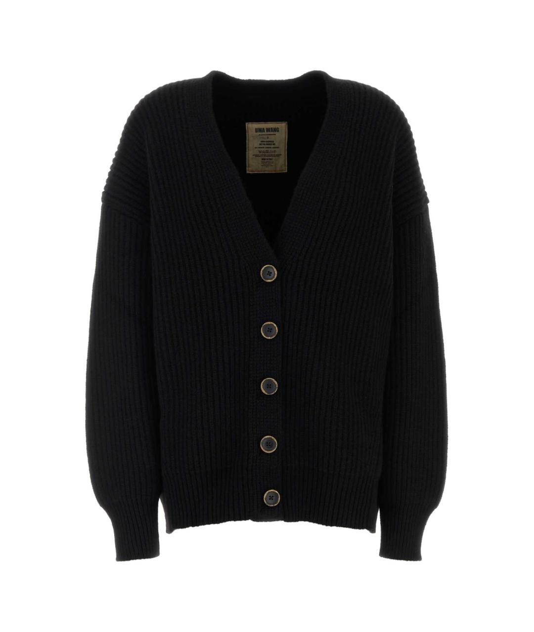 UMA WANG Черный кашемировый кардиган, фото 1